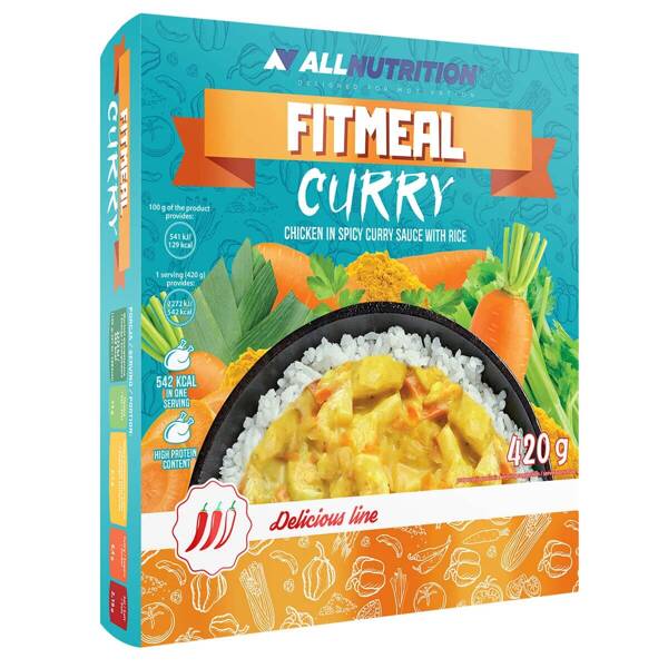 Allnutrition Delicious Line Fitmeal Curry Chicken in Curry Sauce with Rice and Vegetables 420g