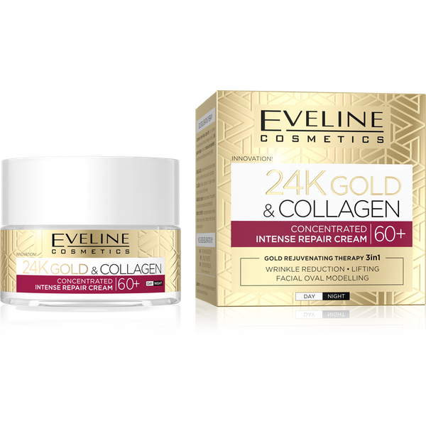 Eveline 24K Gold & Collagen Intense Concentrated Repair Cream 60+ for Day and Night 50ml