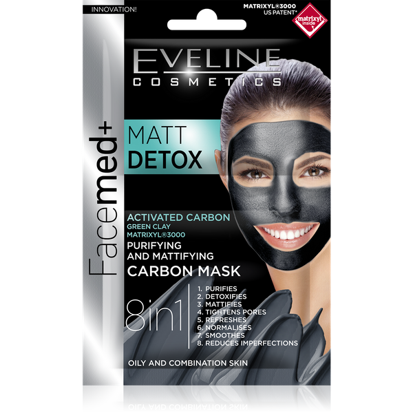 Eveline FaceMed + Mat Detox 8in1 Cleansing Mattifying Carbon Mask 2x5ml