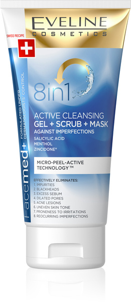 Eveline Facemed+ Deep Cleansing Active Gel for Imperfections  8in1 150ml