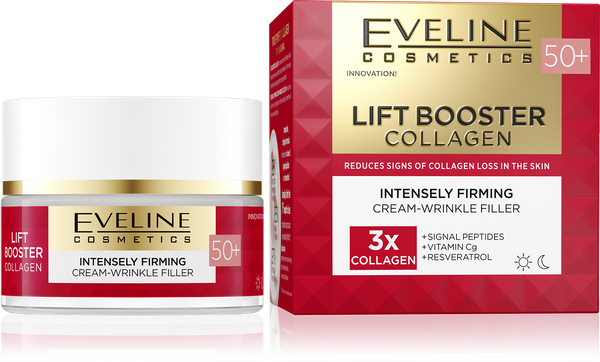 Eveline Lift Booster Collagen Strongly Firming Cream-Wrinkle Filler 50+ for Day and Night 50ml