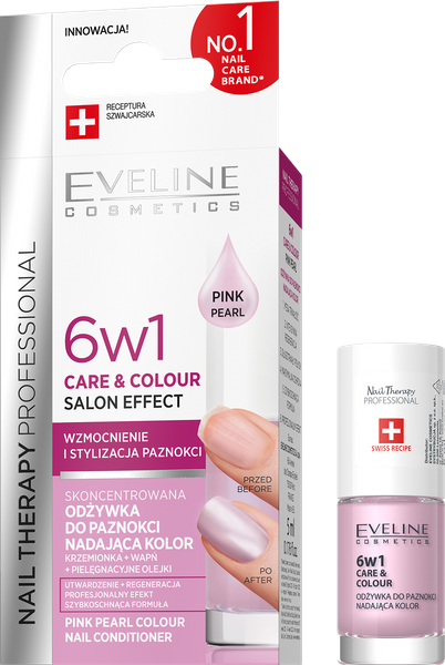 Eveline Nail Therapy Professional 6in1 Care & Color Concentrated Nail Conditioner Giving Color Pink Pearl 5ml