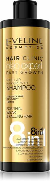 Eveline Oleo Expert Micellar Fast Growth Shampoo for Thin Weak Hair 8in1 400ml