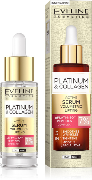 Eveline Platinium & Collagen 7% Complex Plati-Neo™ and Peptides 3in1 Active Volumetric Lifting Serum 30ml