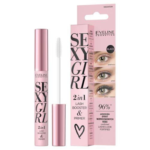 Eveline Sexy Girl 2in1 Lash Booster Primer Strengthening Conditioner and Eyelash Base 2in1 10ml