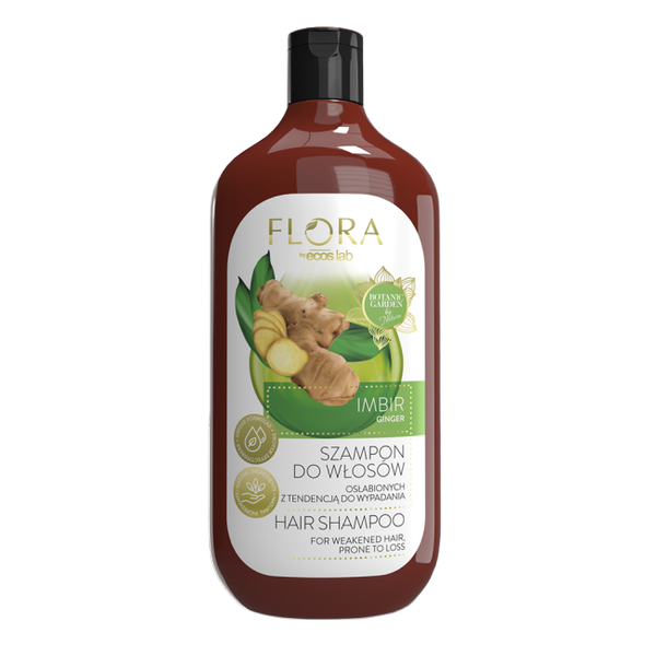 Flora by EcosLab Ginger Shampoo for Weakened Hair Prone to Loss 500ml