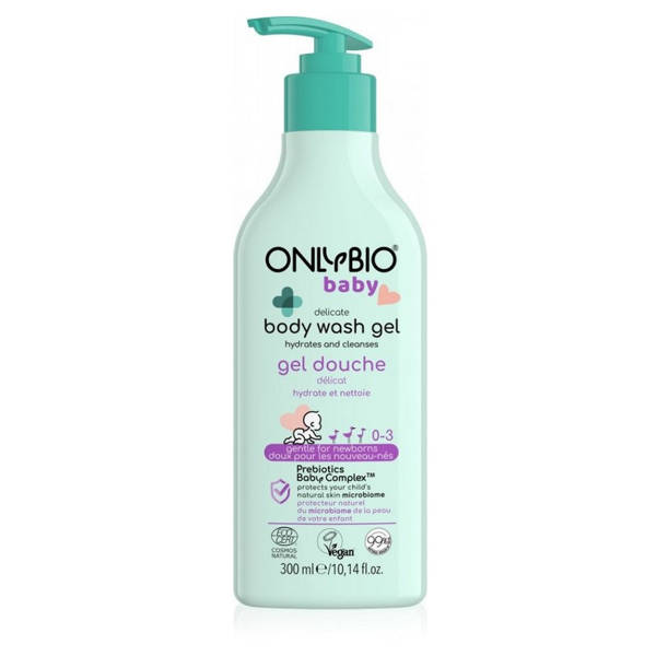 OnlyBio Baby Gentle Body Wash Gel for Babies from 1st Day of Life for Sensitive and Delicate Skin 300ml