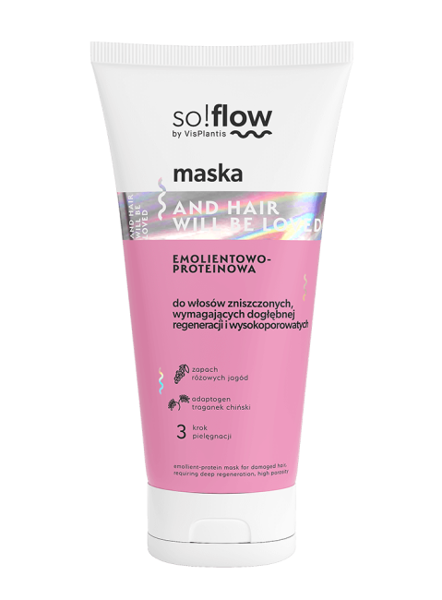 So!Flow by Vis Plantis Emollient-Protein Mask for Damaged Hair Requiring Deep Regeneration 200ml