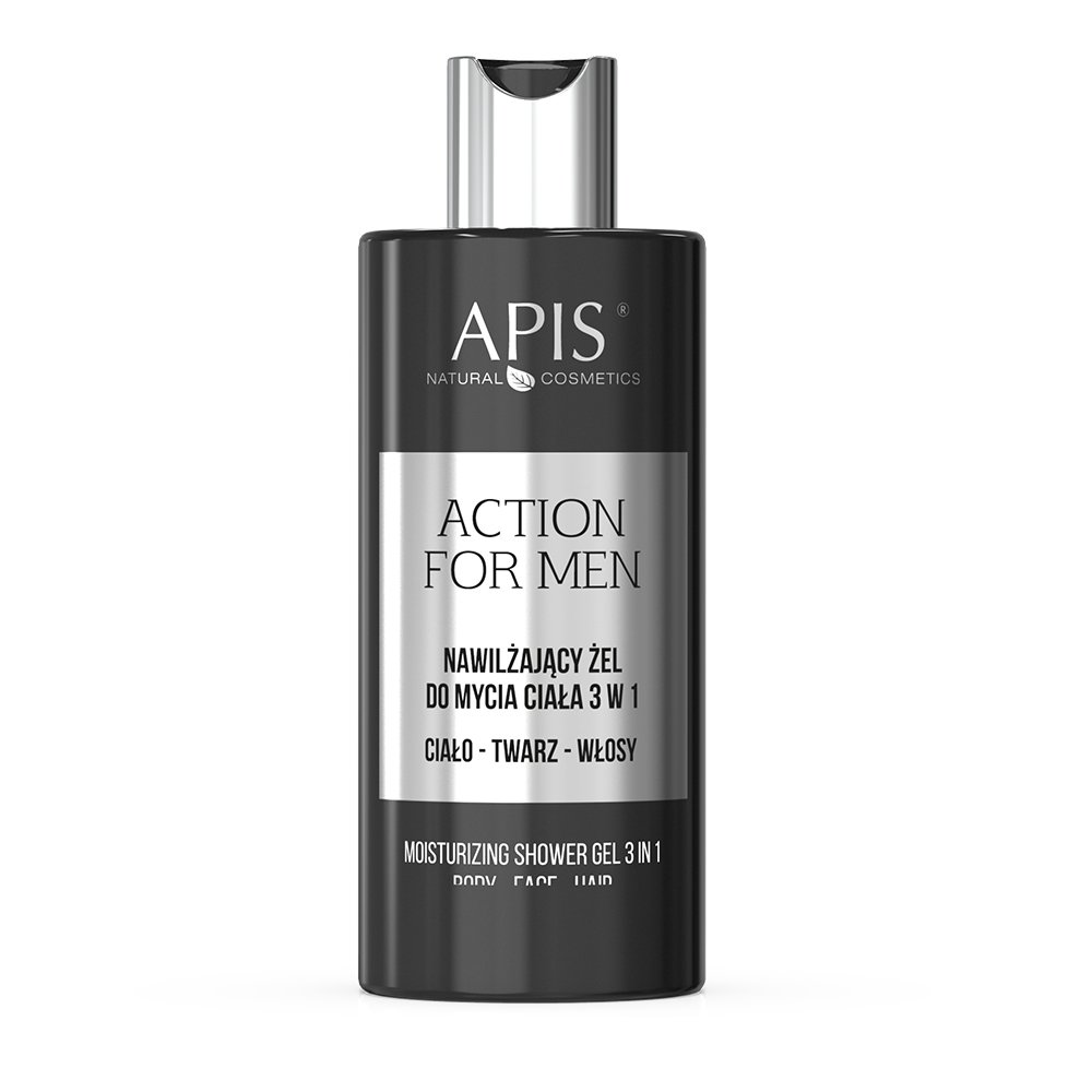 Apis Action for Men 3in1 Moisturising Body Face and Hair Shower Gel 300ml