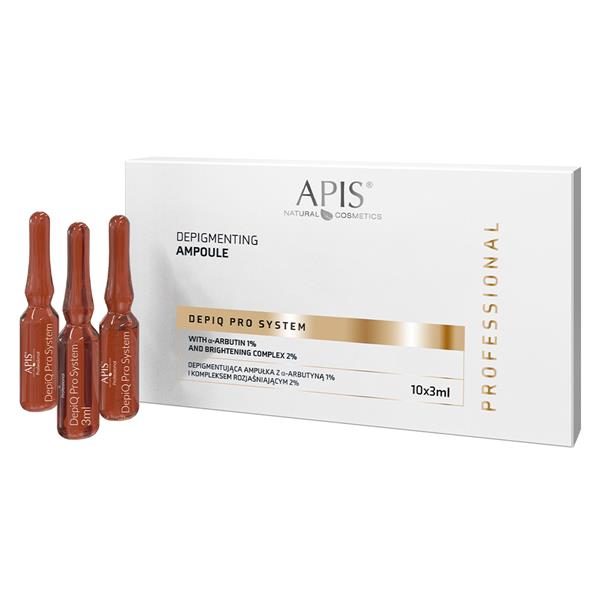 Apis Professional DepiQ Pro System Depigmentic Ampoule with 1% Alpha-Arbutin & 2% Brightening Complex 10x3ml