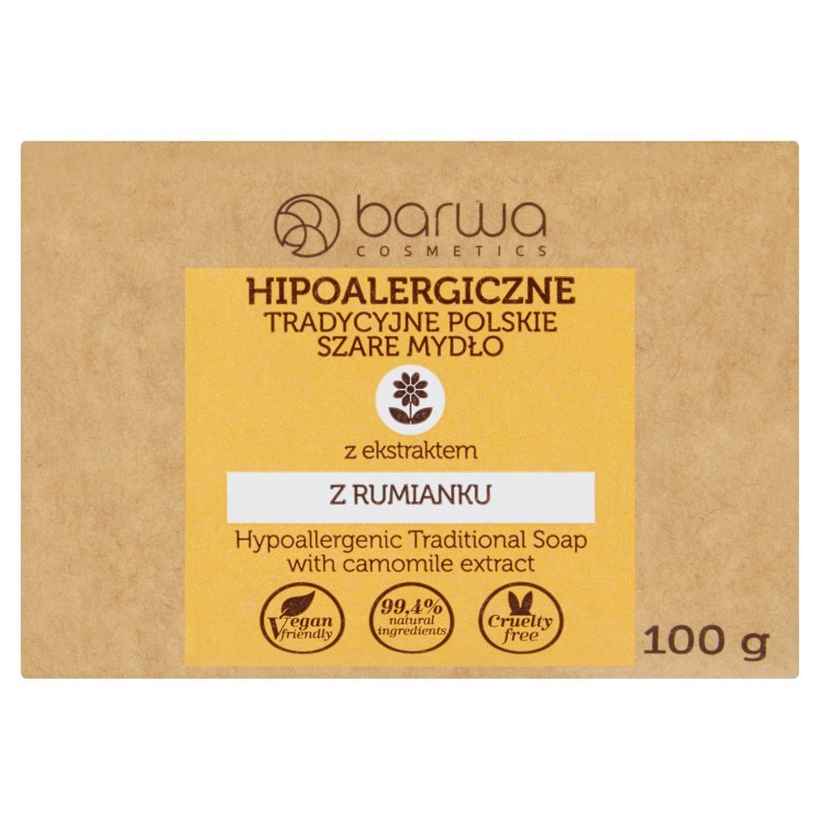 Barwa Hypoallergenic Traditional Polish Gray Soap with Chamomile Extract 100g