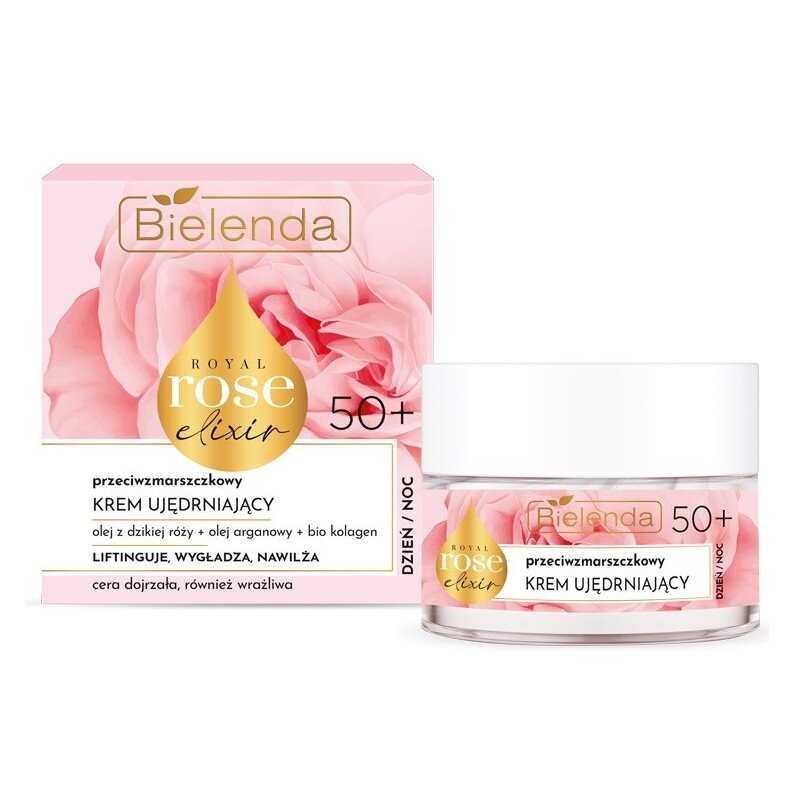 Bielenda Royal Rose Elixir Anti-Wrinkle Firming Face Cream for Mature and Sensitive Skin Day and Night 50+ 50 ml