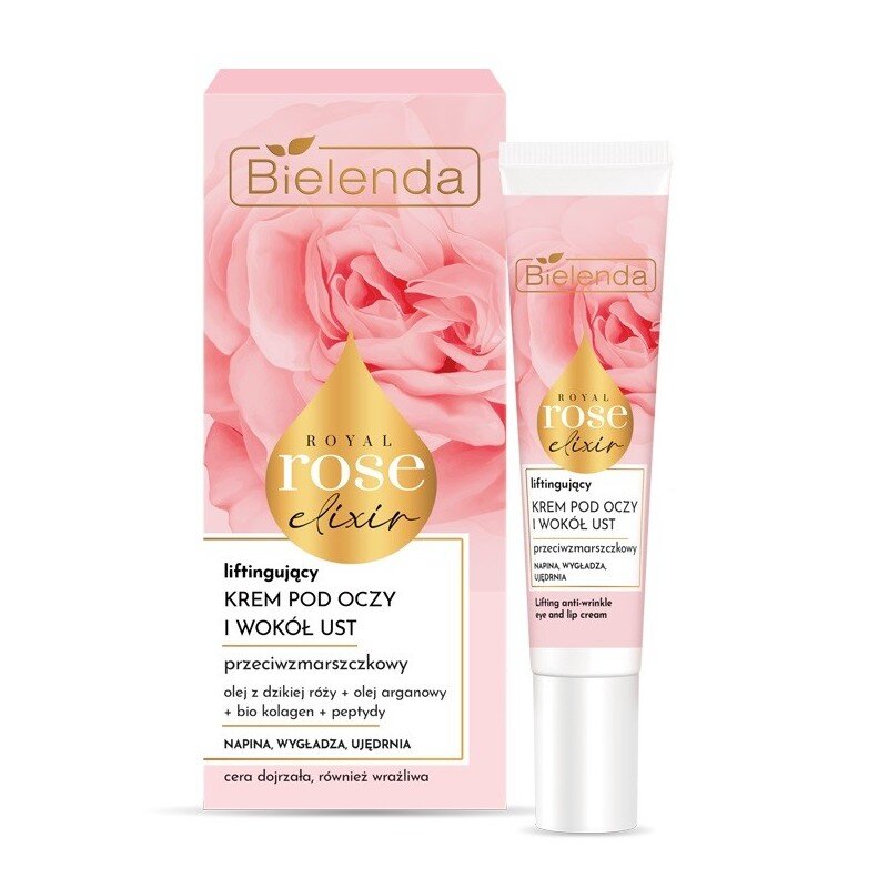 Bielenda Royal Rose Elixir Anti-Wrinkle Lifting Cream under Eyes and around Lips for Mature and Sensitive Skin 15ml