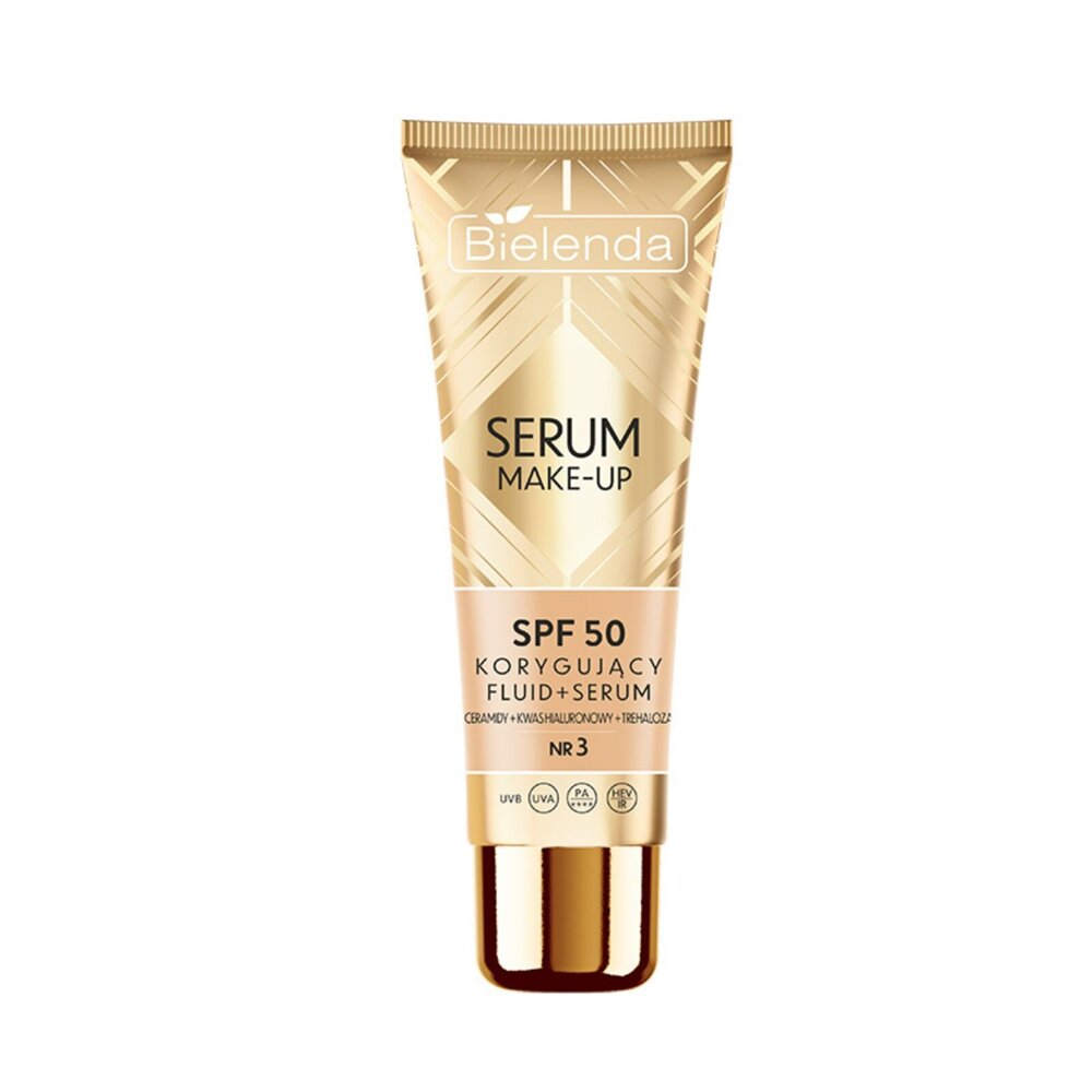 Bielenda Serum Make-Up Correcting Fluid + Serum SPF50 for all Skin Types No. 3 Sunny Beige 30g