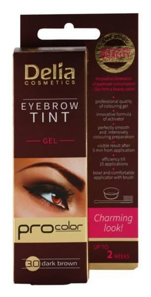 DELIA  Eyebrow Tint Brow Gel Eyelash Dye Henna Dark Brown 3.0 15ml