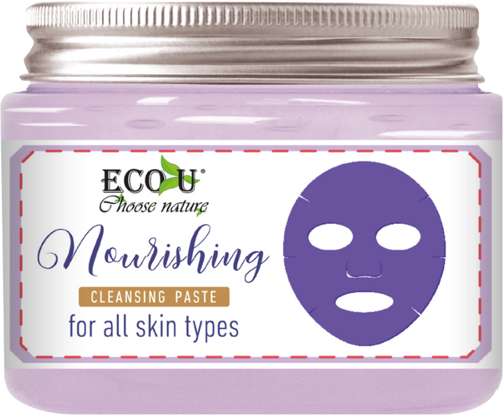 EcoU Nourishing Cleansing Paste for All Skin Types Pink Clay 150ml