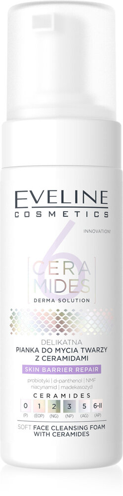 Eveline 6 Ceramides Gentle Face Washing Foam with Ceramides for Dry and Sensitive Skin 150ml