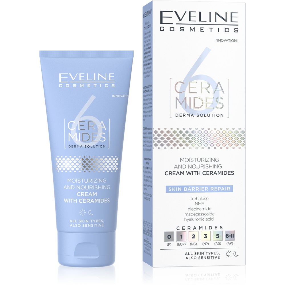 Eveline 6 Ceramides Moisturizing and Nourishing Cream with Ceramides for Normal and Sensitive Skin 50ml