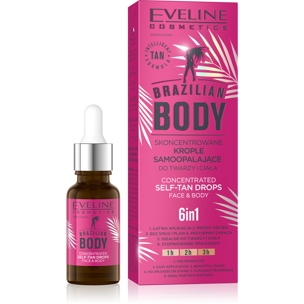 Eveline Brazilian Body Concentrated Self-Tanning Drops for Face and Body 18ml