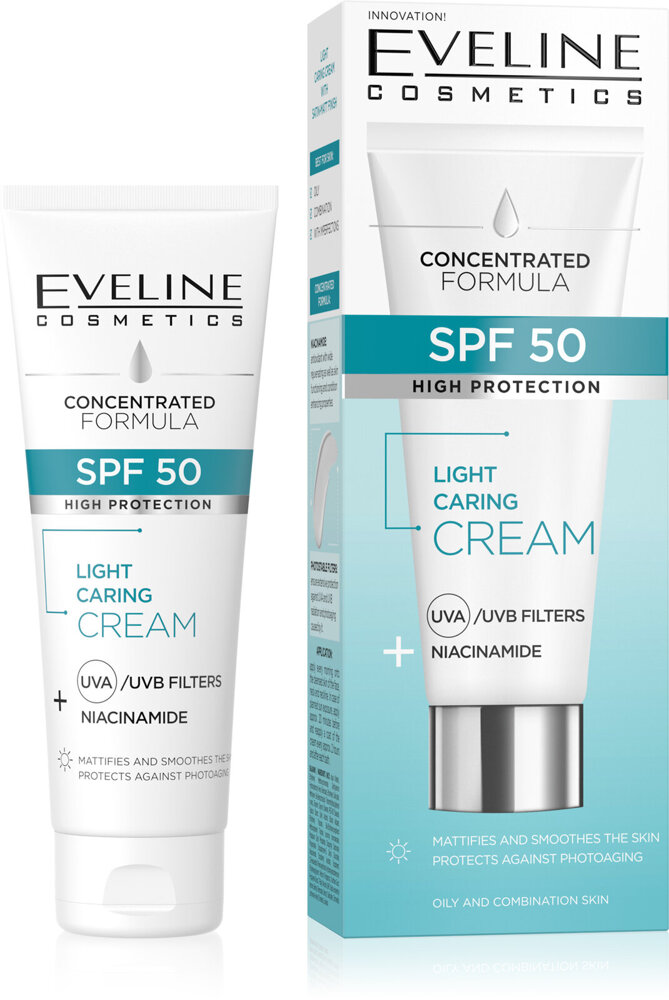 Eveline Concentrated Formula Light Care Cream with SPF50 High Protection for Oily and Combination Skin 30ml