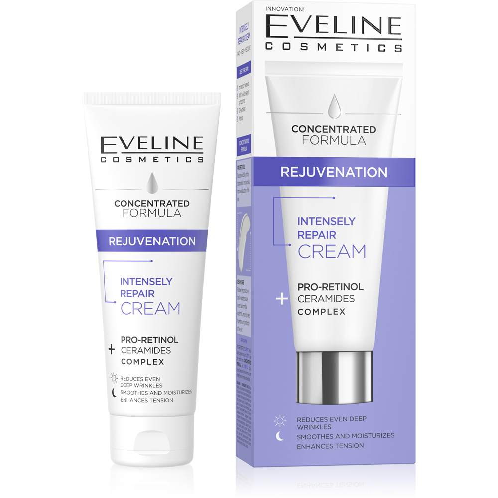 Eveline Concentrated Formula Rejuvenation Blue Repair Cream  Pro Retinol Ceramides 50ml