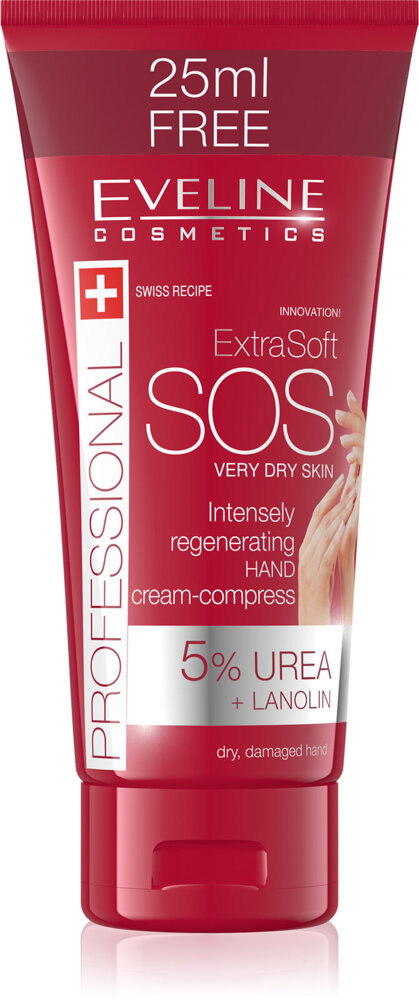 Eveline Extra Soft SOS 5%Urea Regenerating Cream Hand Nourishes Moisturize 100ml