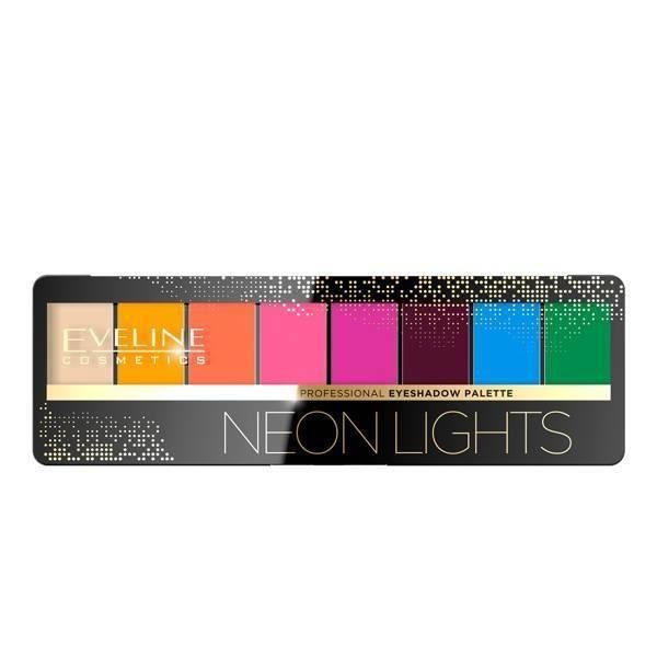 Eveline Eyeshadow Palette 8 Colors Neon Lights Intense Strong Pigmentatation 8g