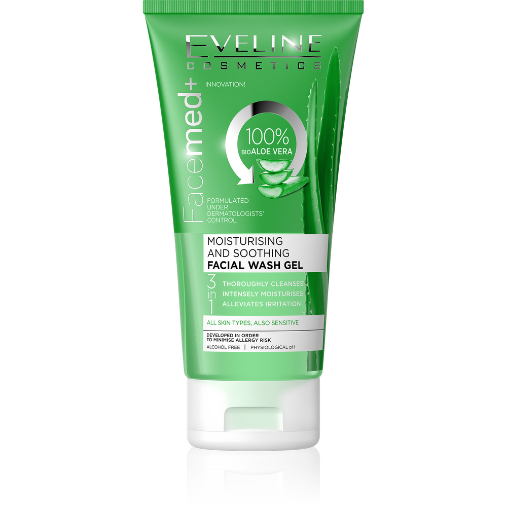 Eveline Facemed+ 3in1 Moisturizing-Soothing Facial Cleansing Gel Aloe 150ml