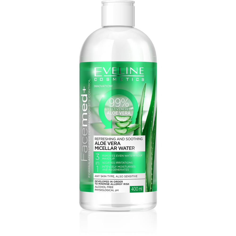 Eveline Facemed+ Aloe Micellar Liquid 3in1 Refreshing Soothing 400ml