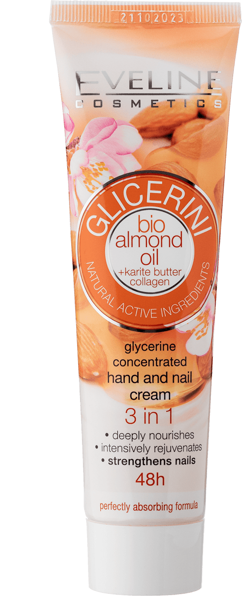 Eveline Glicerini Concentrated Nourishing Hand and Nail Cream with Bio Almond Oil 100ml
