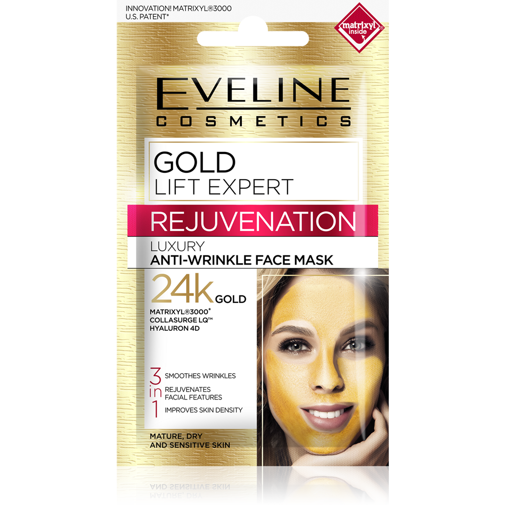 Eveline Gold Lift Expert Rejuvenation Luxurious Anti-Wrinkle Mask 3in1 7ml