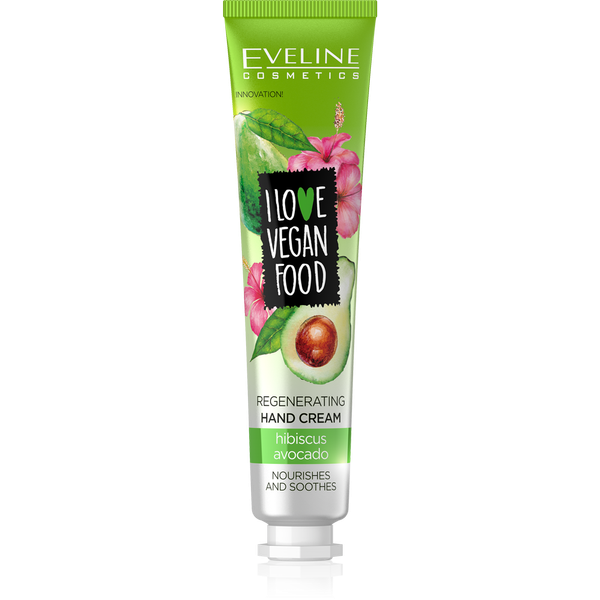 Eveline I Love Vegan Food Regnerating Hand Cream Avocado and Hibiscus 50ml