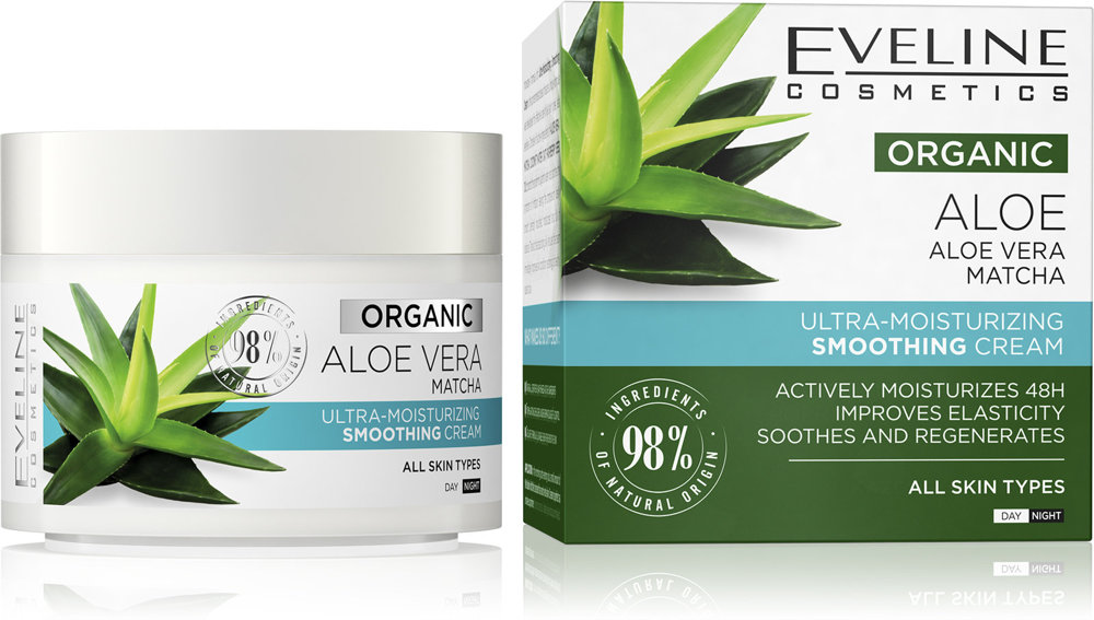 Eveline Organic Aloe Ultra-Moisturizing Smoothing Day and Night Cream All Skin Types 50ml