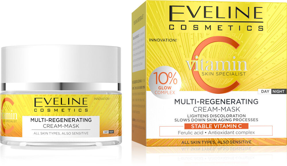 Eveline Skin Specialist Vitamin C Multiregenerating Cream Mask for All Skin Types Day and Night 50ml