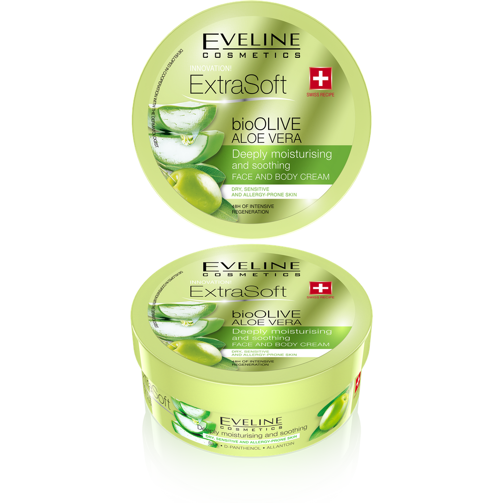 Eveline Soft Bio Olive Aloe Vera Deeply Moisturizing Body and Face Cream 175ml