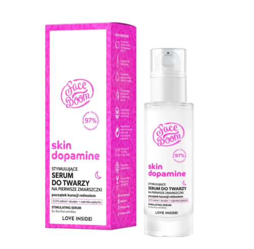 FaceBoom Skin Dopamine Stimulating Serum with Retinol 0.15% for the Face for First Wrinkles 30ml