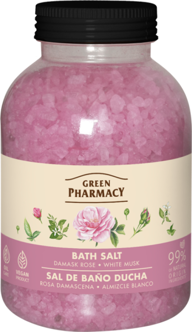 Green Pharmacy Bath Salts Damask Rose and White Musk 1000g