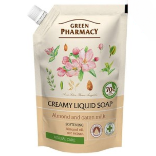 Green Pharmacy Creamy liquid soap Almond and Oats Doypack 460ml