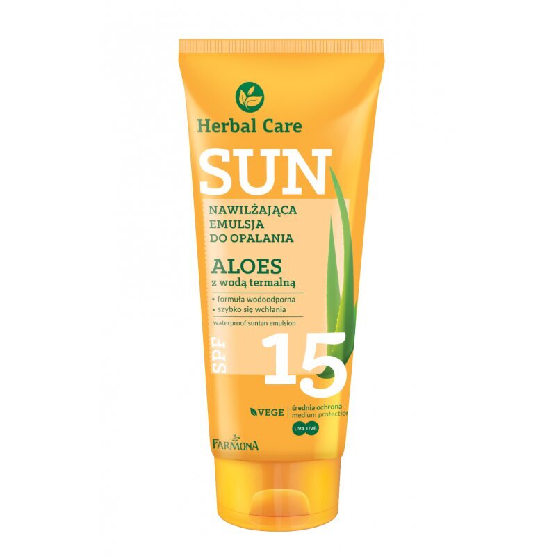 Herbal Care Sun Plant Waterproof Sunscreen Lotion SPF15 Aloe with Thermal Water 150ml