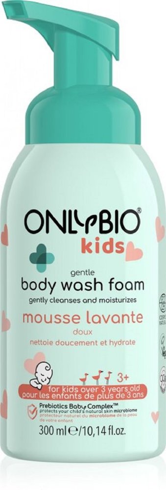 OnlyBio Baby Gentle Body Wash Foam for Children from 3 Years of Age for Sensitive and Delicate Skin 300ml