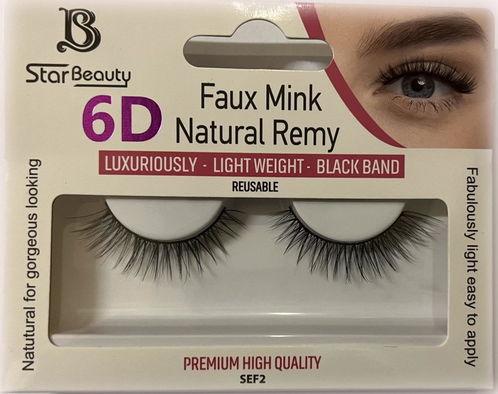Star Beauty Professional Natural Remy Hair Eyelashes 6D Full Volume and Soft Reusable SEF02