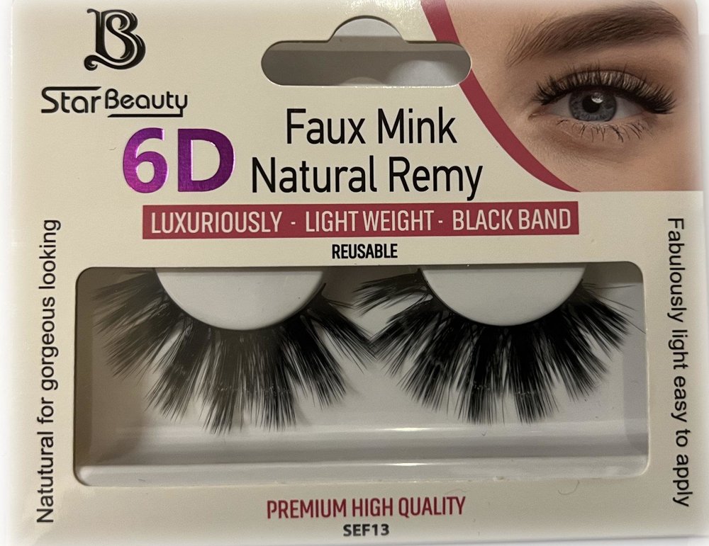 Star Beauty Professional Natural Remy Hair Eyelashes 6D Full Volume and Soft Reusable  SEF13