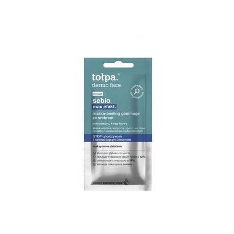 Tołpa Dermo Face Sebio Max Deeply Cleansing Mask Peeling Gommage Effect with Silver 8ml