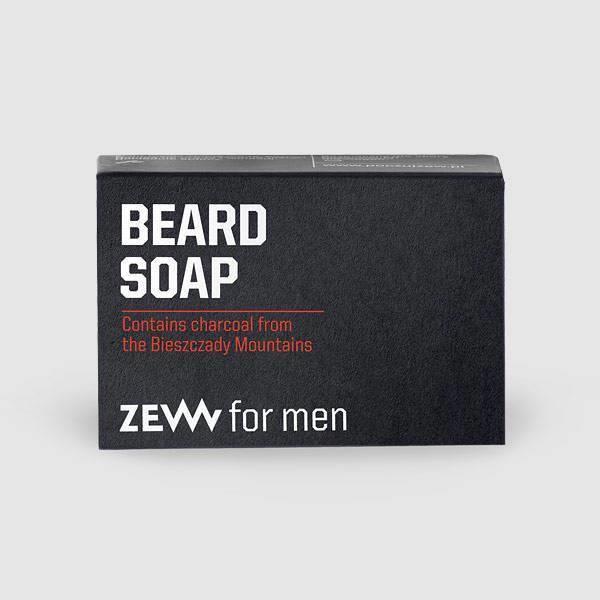 Zew for Men Natural Cleansing Soap in Bar for Beard with Charcoal from Bieszczady Mountains 85ml
