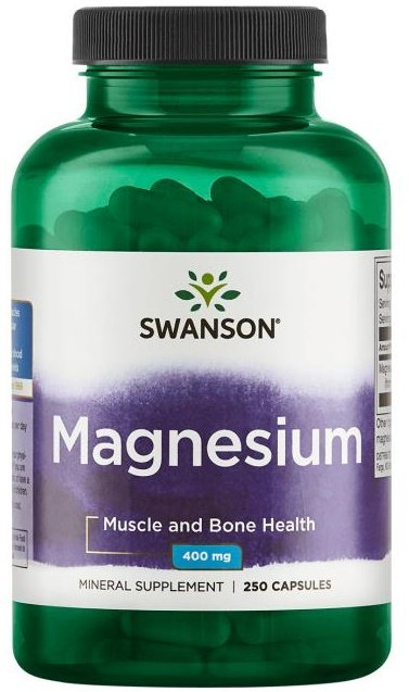 Swanson Magnesium 200mg Magnez 250 Kapsułek