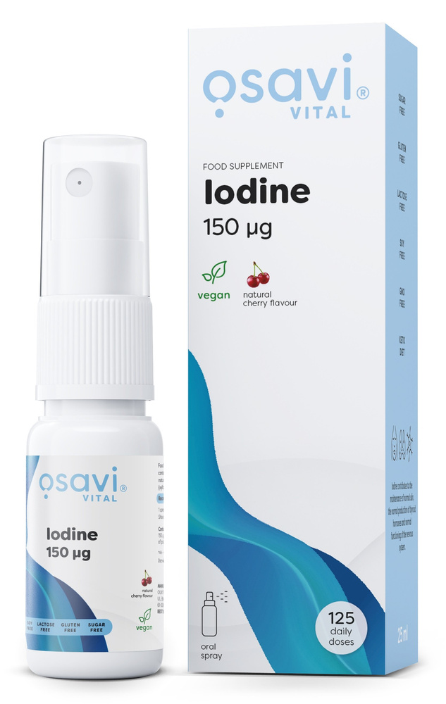 Osavi Iodine Oral Spray 150mcg Cherry Flavoured For Thyroid and Cognitive Function 25ml