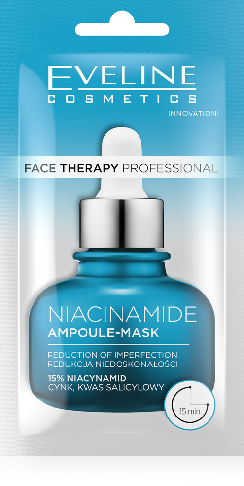 Eveline Face Therapy Professional Ampoule-Mask 15% Niacynamid Maska w Kremie dla Skóry Tłustej i Mieszanej 8ml 