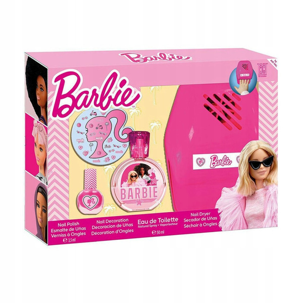 Barbie Gift Set 50ml EDT + 3.5ml Nail Polish + Nail Stickers + Nail Dryer 1 Piece