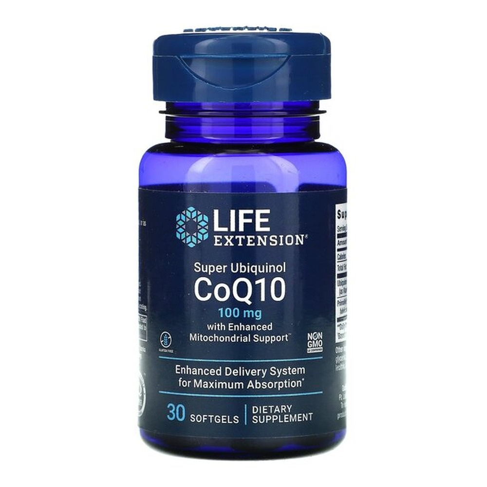 Life Extension Super Ubiquinol CoQ10 with Enhanced Mitochondrial Support 100mg For Cellular Energy and Heart Health 30 Softgels