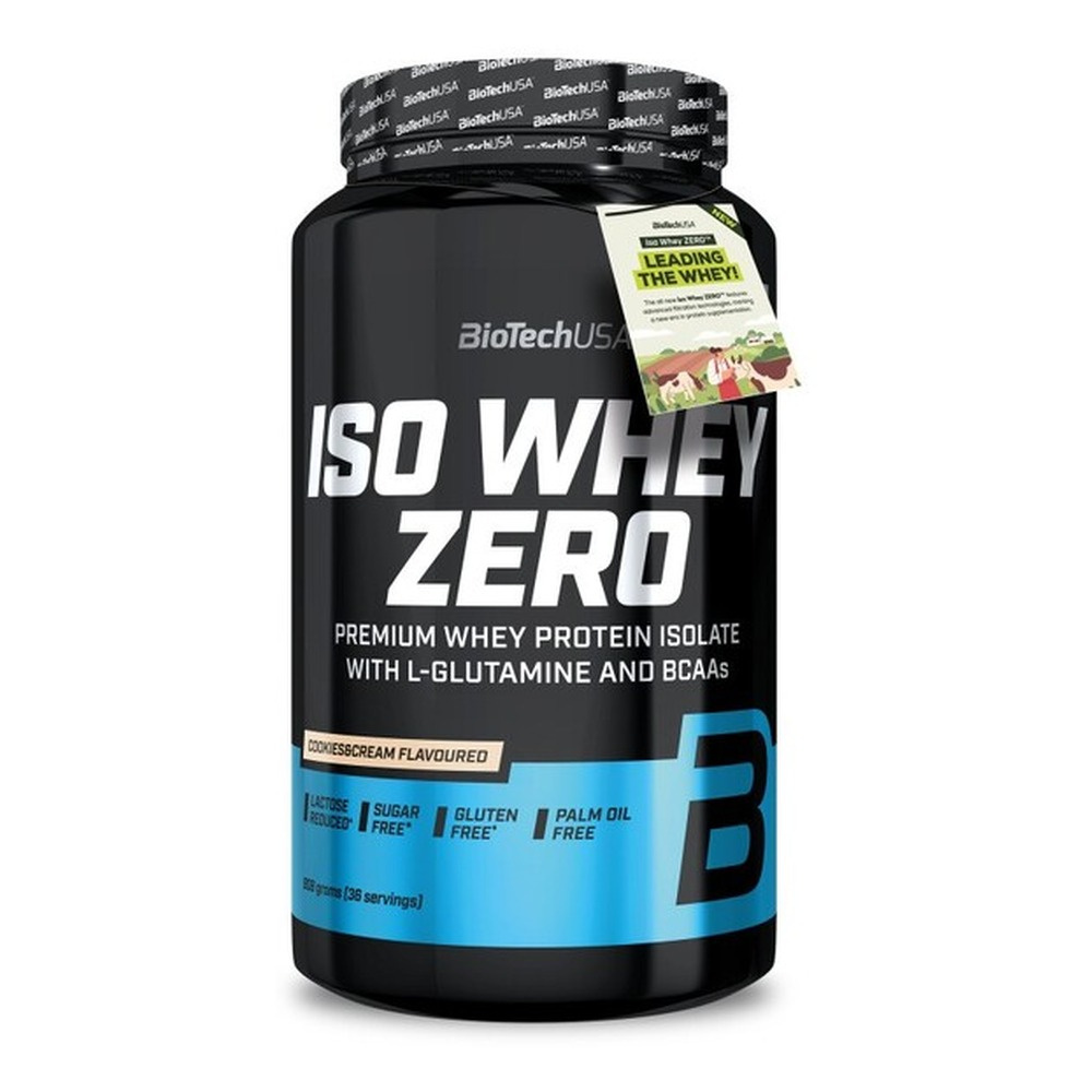 BioTechUSA Iso Whey Zero Cookies & Cream Whey Protein Isolate Powder For Muscle Support 908g